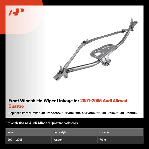 Front Windshield Wiper Linkage for 2001-2005 Audi Allroad Quattro