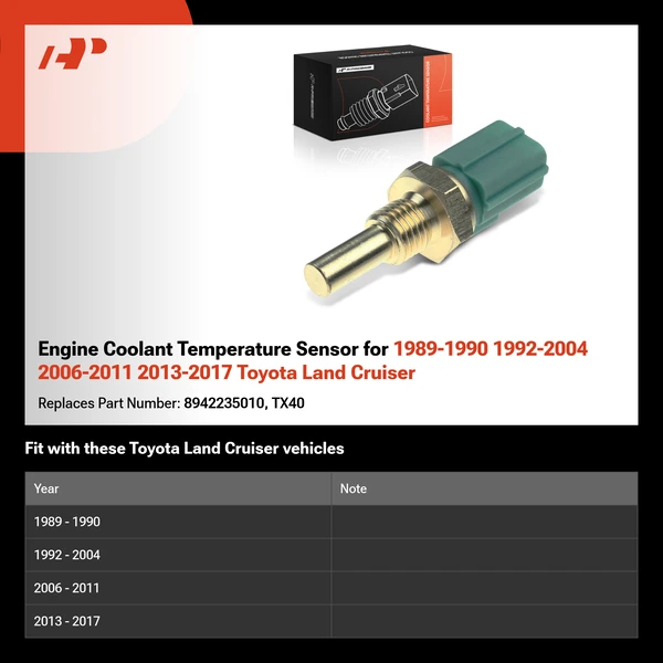 Engine Coolant Temperature Sensor for 1989-1990 1992-2004 2006-2011 2013-2017 Toyota Land Cruiser