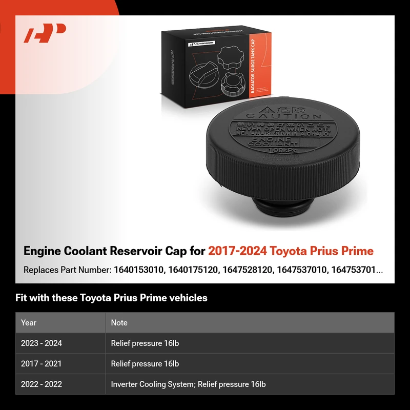 Engine Coolant Reservoir Cap for 2017-2024 Toyota Prius Prime