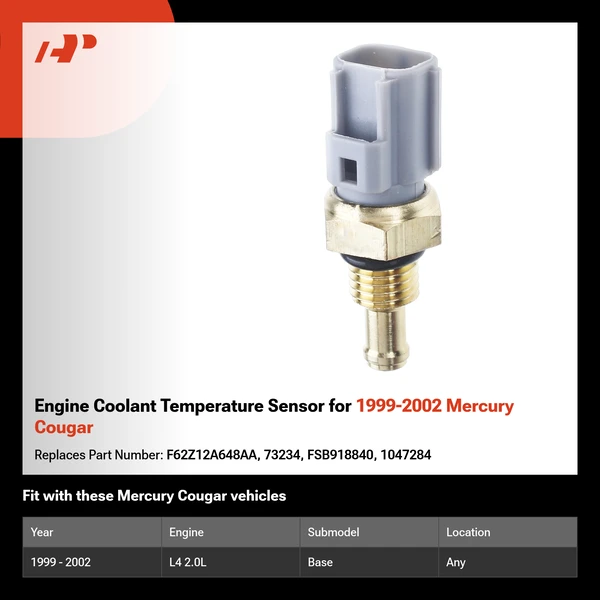 Engine Coolant Temperature Sensor for 1999-2002 Mercury Cougar