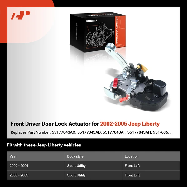 Front Driver Door Lock Actuator for 2002-2005 Jeep Liberty