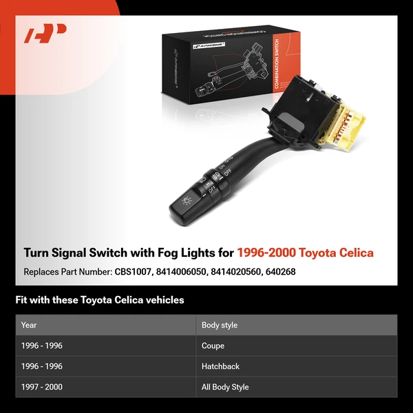 Turn Signal Switch with Fog Lights for 1996-2000 Toyota Celica