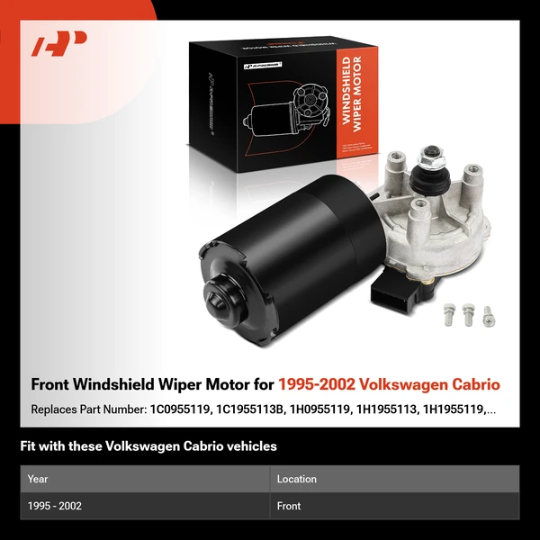 Front Windshield Wiper Motor for 1995-2002 Volkswagen Cabrio