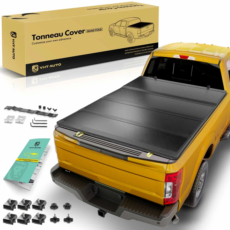 5 ft Bed Hard Quad Fold Tonneau Cover with Automatic Locking for 2021 Jeep Gladiator