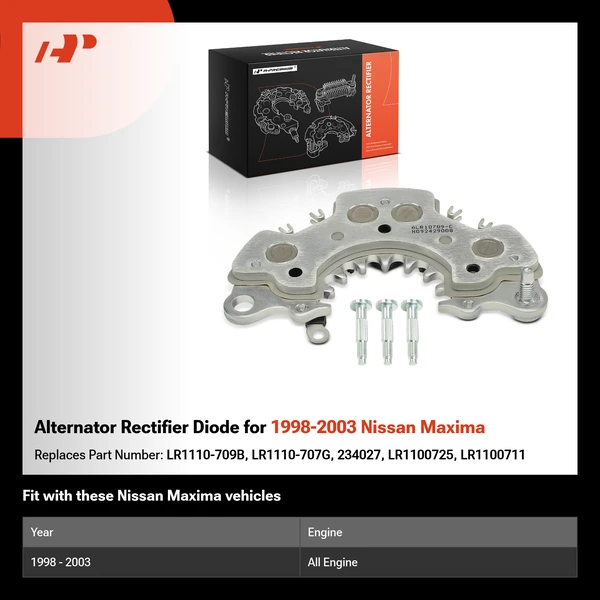 Alternator Rectifier Diode for 1998-2003 Nissan Maxima