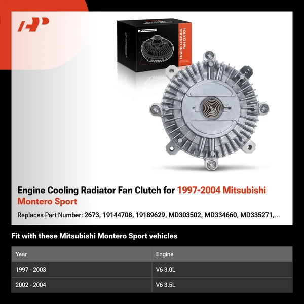 Engine Cooling Radiator Fan Clutch for 1997-2004 Mitsubishi Montero Sport