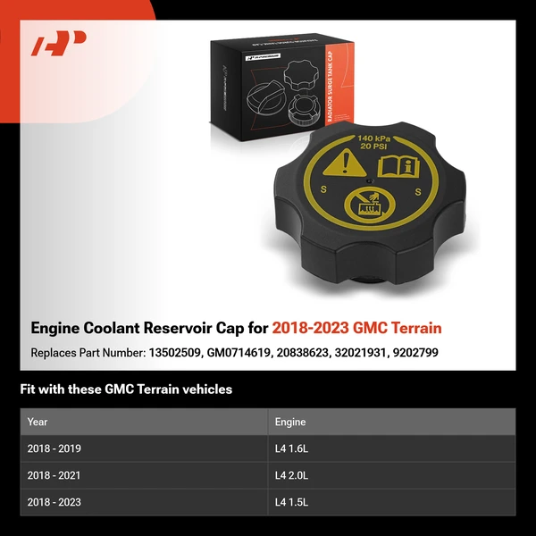 Engine Coolant Reservoir Cap for 2018-2023 GMC Terrain