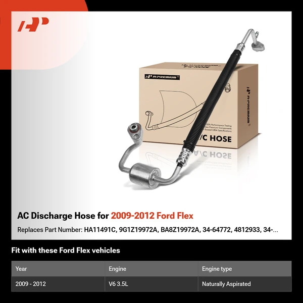 AC Discharge Hose for 2009-2012 Ford Flex