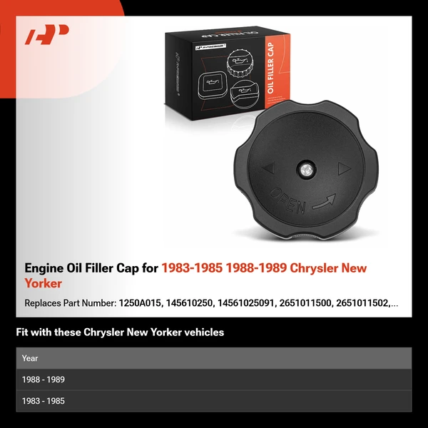 Engine Oil Filler Cap for 1983-1985 1988-1989 Chrysler New Yorker