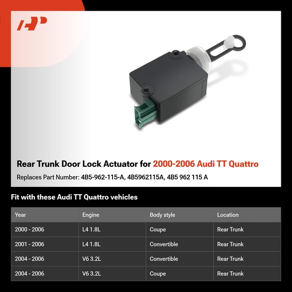 Rear Trunk Door Lock Actuator for 2000-2006 Audi TT Quattro