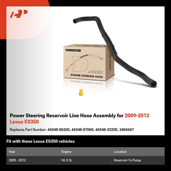 Power Steering Reservoir Line Hose Assembly for 2009-2012 Lexus ES350