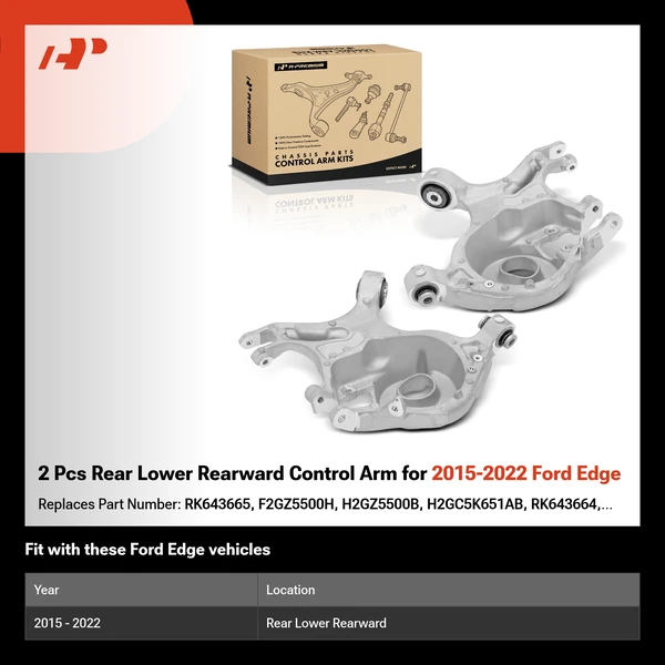 2 Pcs Rear Lower Rearward Control Arm for 2015-2022 Ford Edge