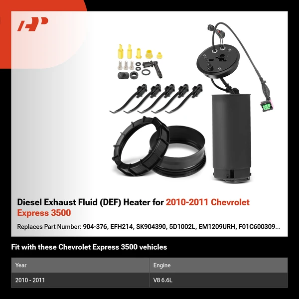 Diesel Exhaust Fluid (DEF) Heater for 2010-2011 Chevrolet Express 3500