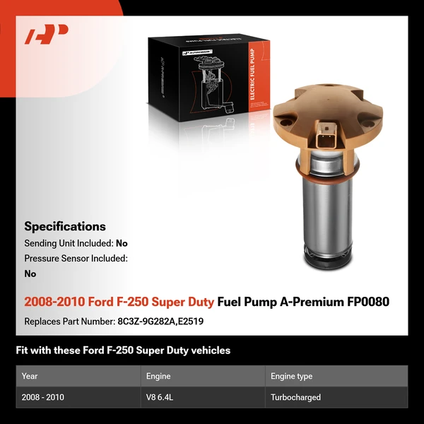2008-2010 Ford F-250 Super Duty Fuel Pump A-Premium FP0080