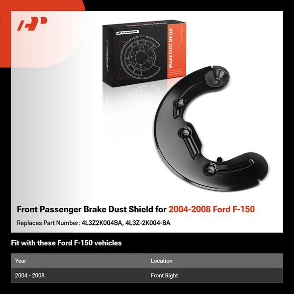 Front Passenger Brake Dust Shield for 2004-2008 Ford F-150