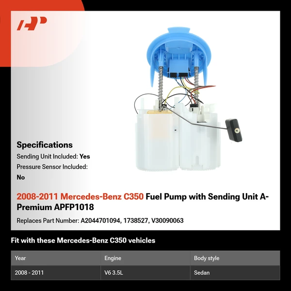2008-2011 Mercedes-Benz C350 Fuel Pump with Sending Unit A-Premium APFP1018
