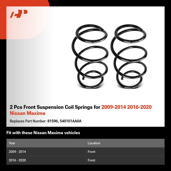 2 Pcs Front Suspension Coil Springs for 2009-2014 2016-2020 Nissan Maxima