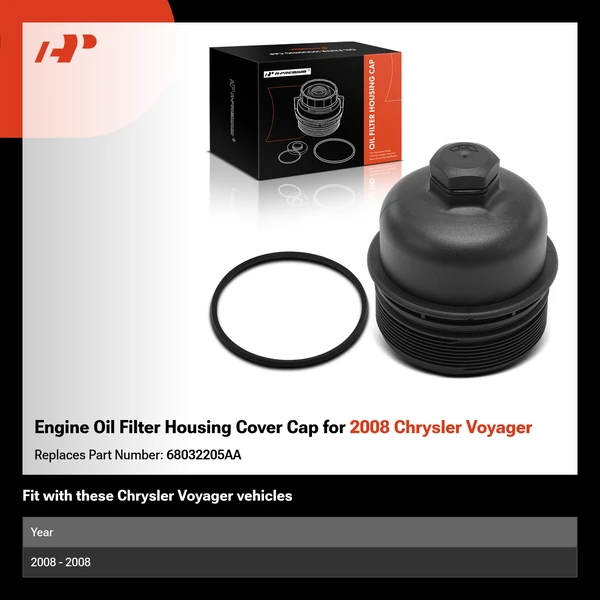 Engine Oil Filter Housing Cover Cap for 2008 Chrysler Voyager