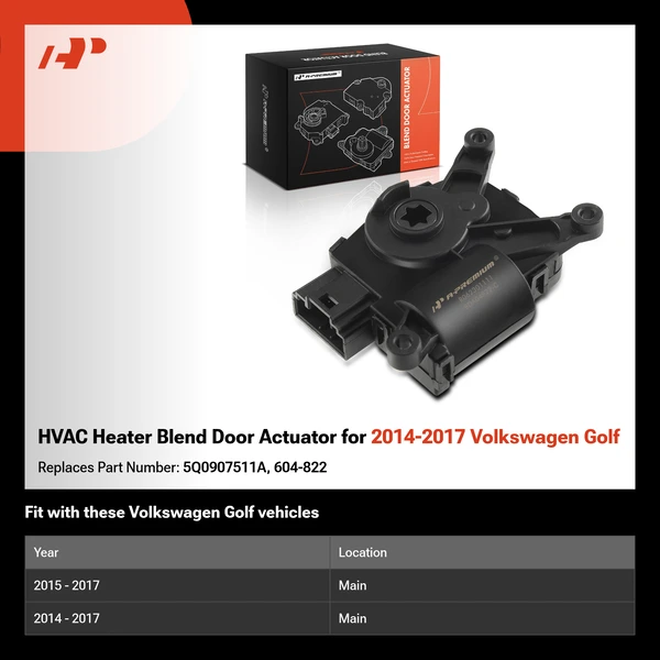 HVAC Heater Blend Door Actuator for 2014-2017 Volkswagen Golf