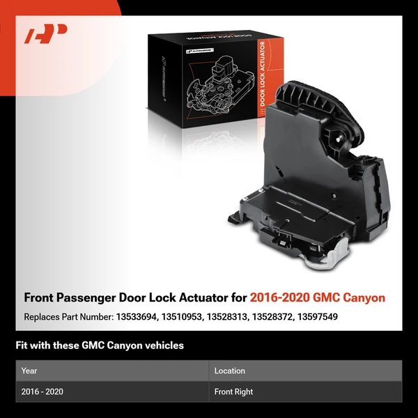 Front Passenger Door Lock Actuator for 2016-2020 GMC Canyon