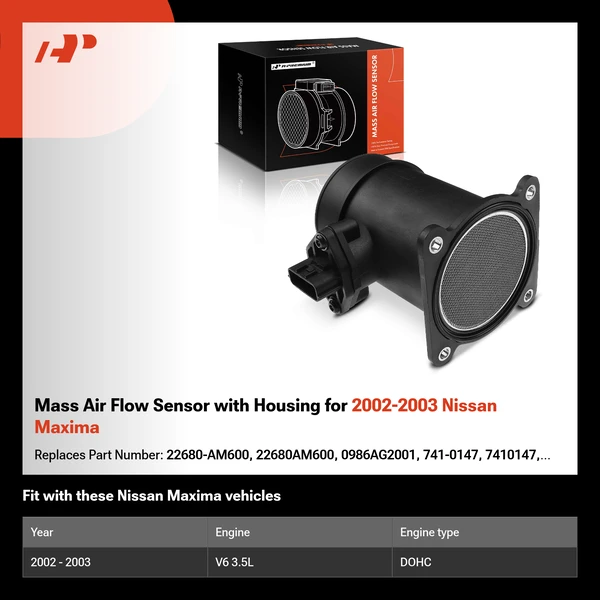 Mass Air Flow Sensor with Housing for 2002-2003 Nissan Maxima