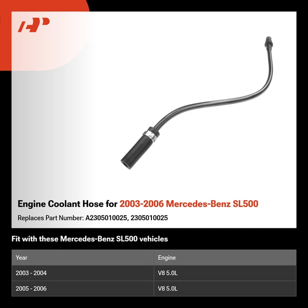 Engine Coolant Hose for 2003-2006 Mercedes-Benz SL500