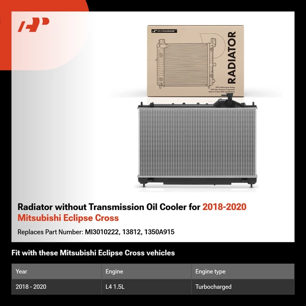 Radiator without Transmission Oil Cooler for 2018-2020 Mitsubishi Eclipse Cross