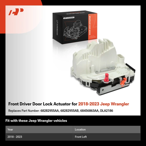 Front Driver Door Lock Actuator for 2018-2023 Jeep Wrangler