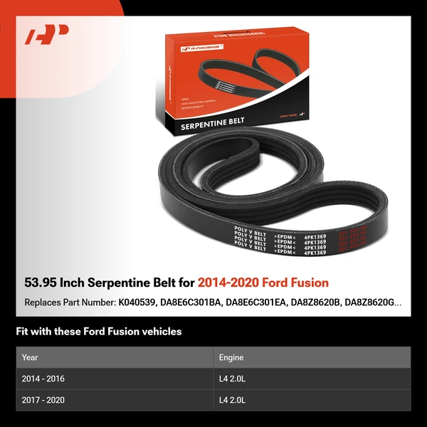 53.95 Inch Serpentine Belt for 2014-2020 Ford Fusion