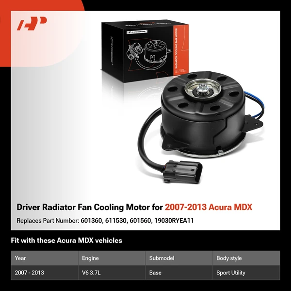 Driver Radiator Fan Cooling Motor for 2007-2013 Acura MDX