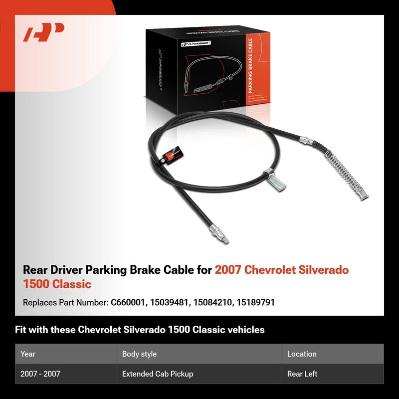 Rear Driver Parking Brake Cable for 2007 Chevrolet Silverado 1500 Classic