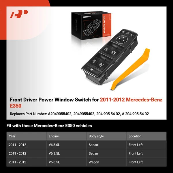 Front Driver Power Window Switch for 2011-2012 Mercedes-Benz E350