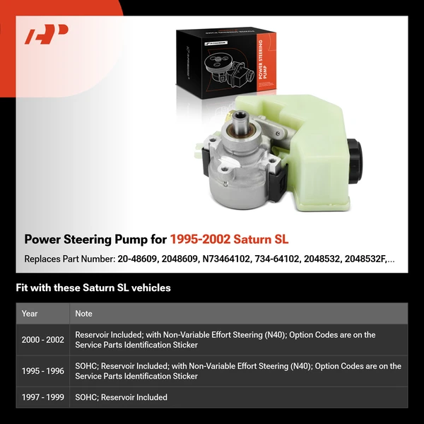 Power Steering Pump for 1995-2002 Saturn SL