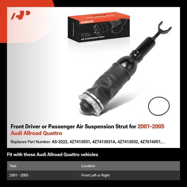 Front Driver or Passenger Air Suspension Strut for 2001-2005 Audi Allroad Quattro