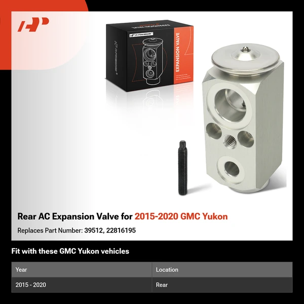 Rear AC Expansion Valve for 2015-2020 GMC Yukon