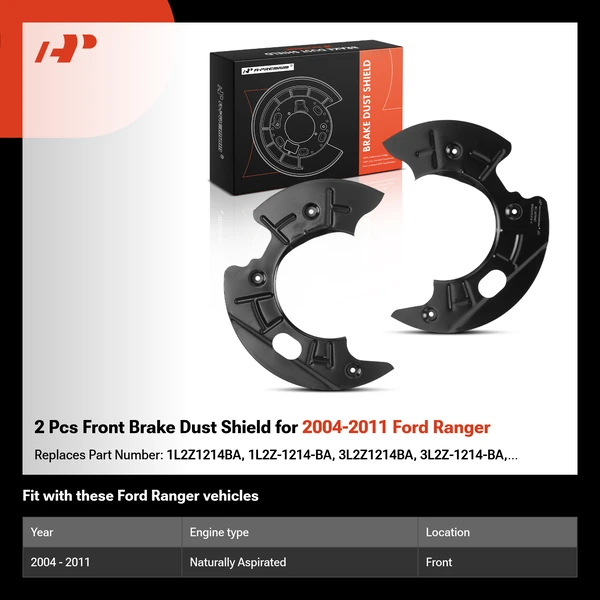 2 Pcs Front Brake Dust Shield for 2004-2011 Ford Ranger