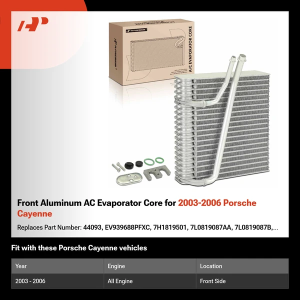 Front Aluminum AC Evaporator Core for 2003-2006 Porsche Cayenne