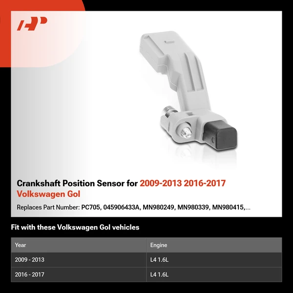 Crankshaft Position Sensor for 2009-2013 2016-2017 Volkswagen Gol