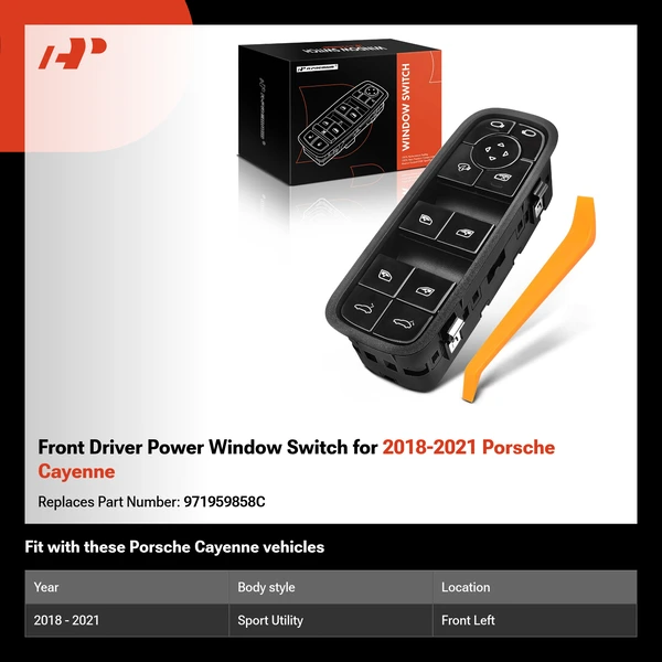 Front Driver Power Window Switch for 2018-2021 Porsche Cayenne