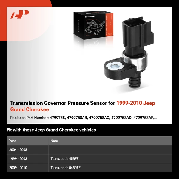 Transmission Governor Pressure Sensor for 1999-2010 Jeep Grand Cherokee