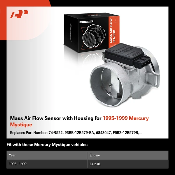 Mass Air Flow Sensor with Housing for 1995-1999 Mercury Mystique