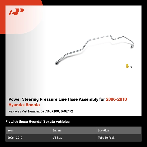 Power Steering Pressure Line Hose Assembly for 2006-2010 Hyundai Sonata