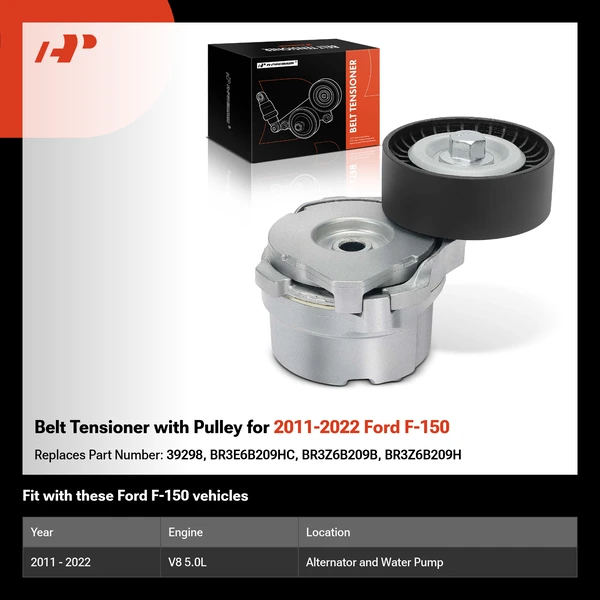 Belt Tensioner with Pulley for 2011-2022 Ford F-150