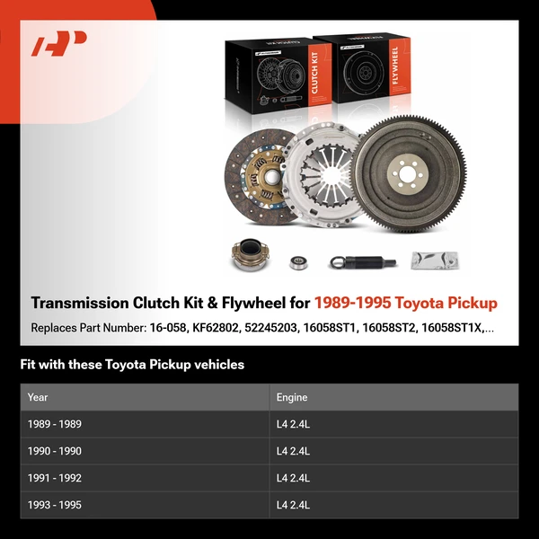 Transmission Clutch Kit & Flywheel for 1989-1995 Toyota Pickup