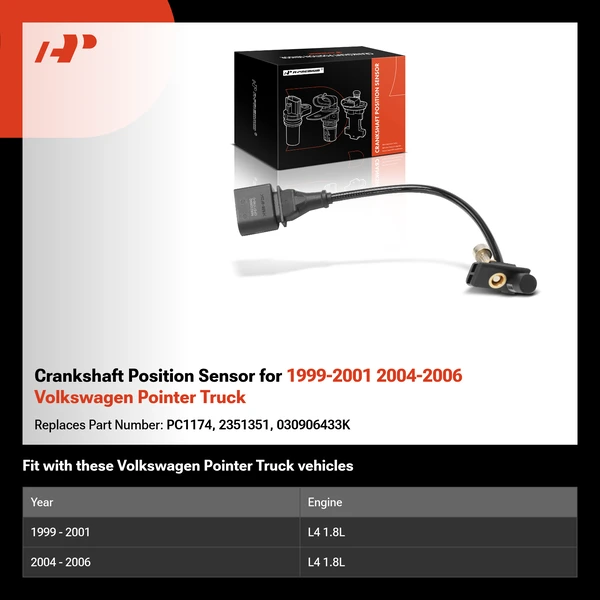 Crankshaft Position Sensor for 1999-2001 2004-2006 Volkswagen Pointer Truck
