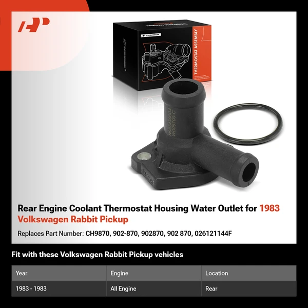 Rear Engine Coolant Thermostat Housing Water Outlet for 1983 Volkswagen Rabbit Pickup