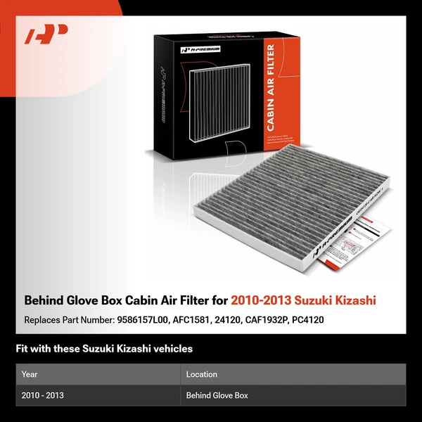 Behind Glove Box Cabin Air Filter for 2010-2013 Suzuki Kizashi