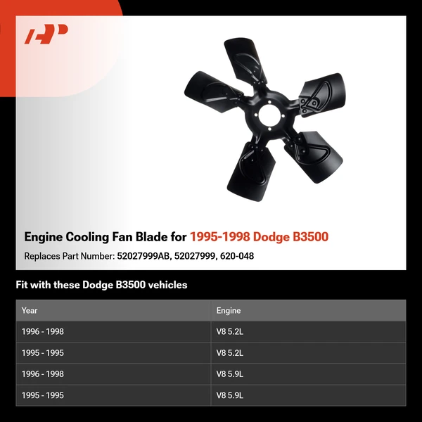 Engine Cooling Fan Blade for 1995-1998 Dodge B3500