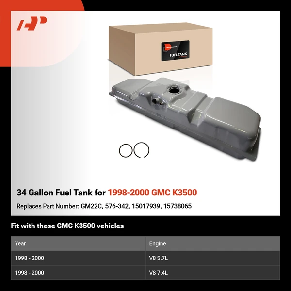 34 Gallon Fuel Tank for 1998-2000 GMC K3500