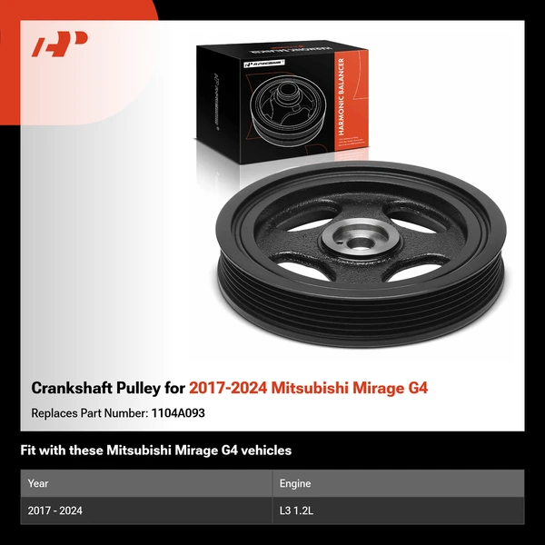 Crankshaft Pulley for 2017-2024 Mitsubishi Mirage G4